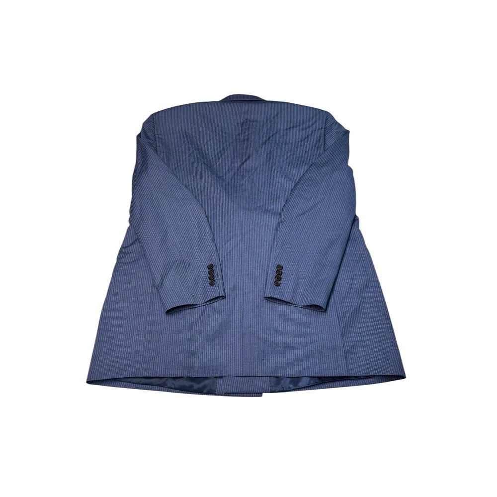 Lauren Ralph Lauren Mens 48L Blue Pinstripe 100% Wool Double Breasted Blazer - Picture 10 of 15